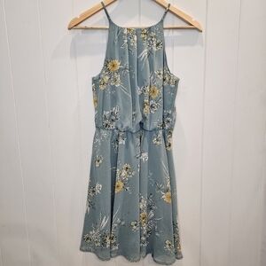 Blue Rain Dress Women's Size Small Blue Floral Spring Flowey Lined